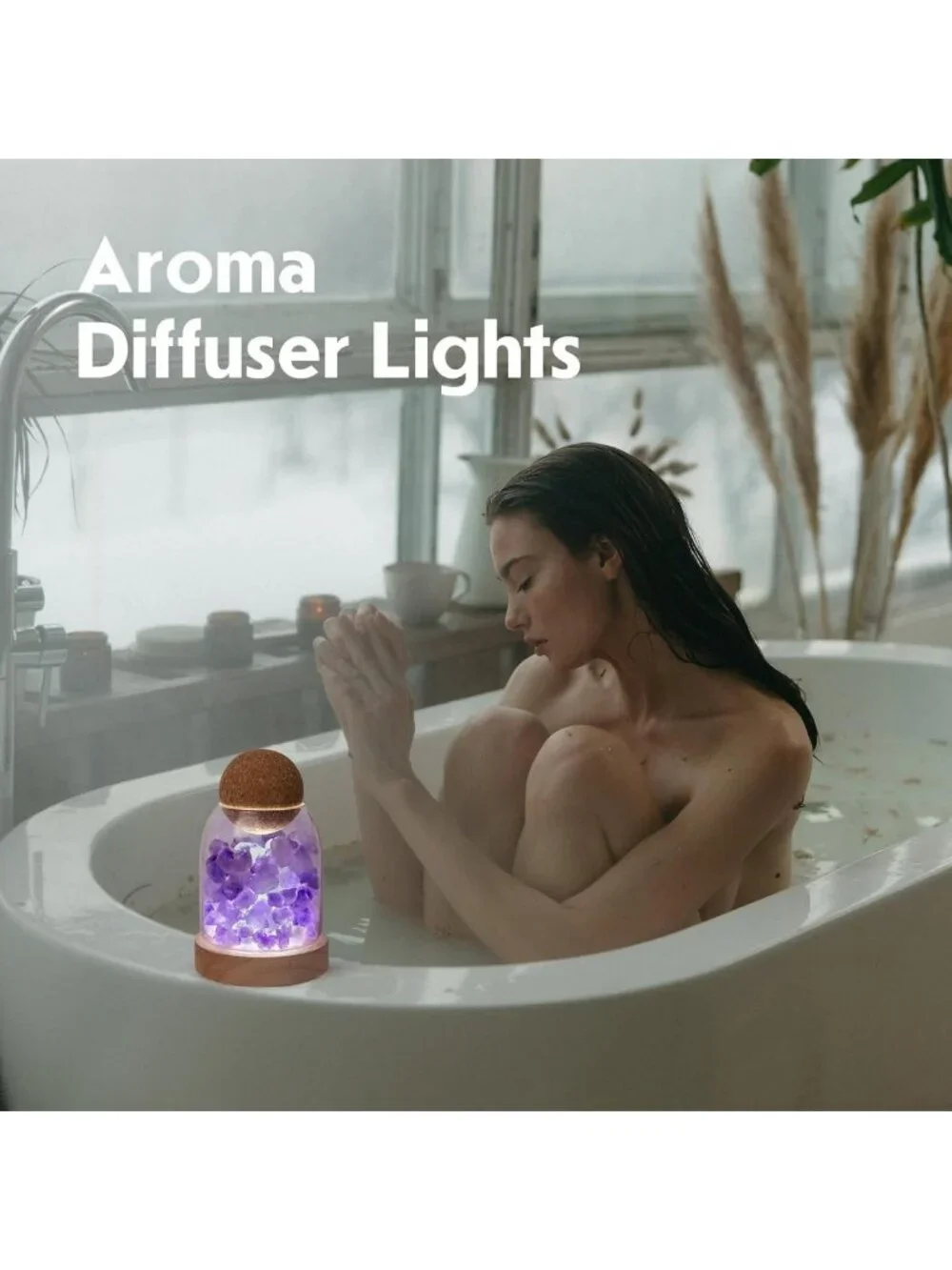 Natural Amethyst Bud Night Lamp - 6.3